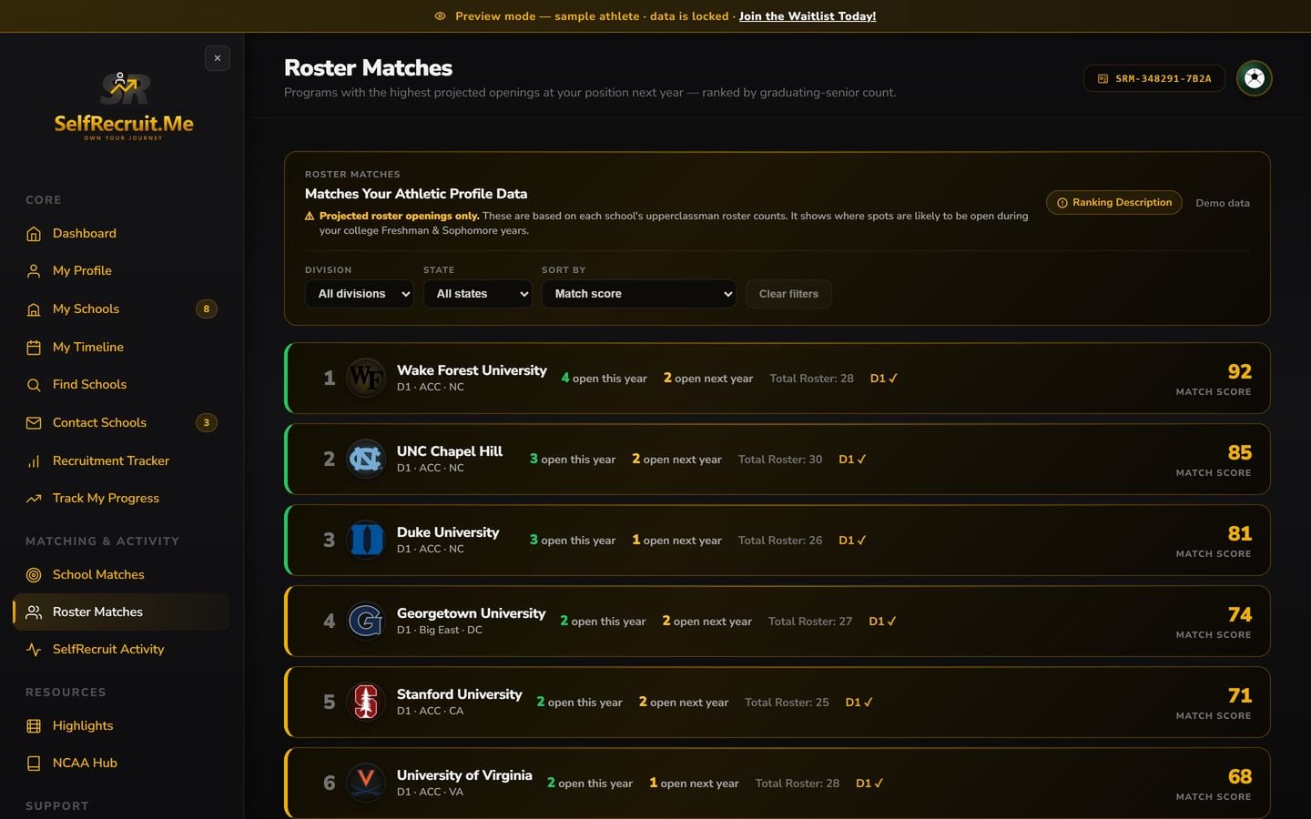 Roster Matches